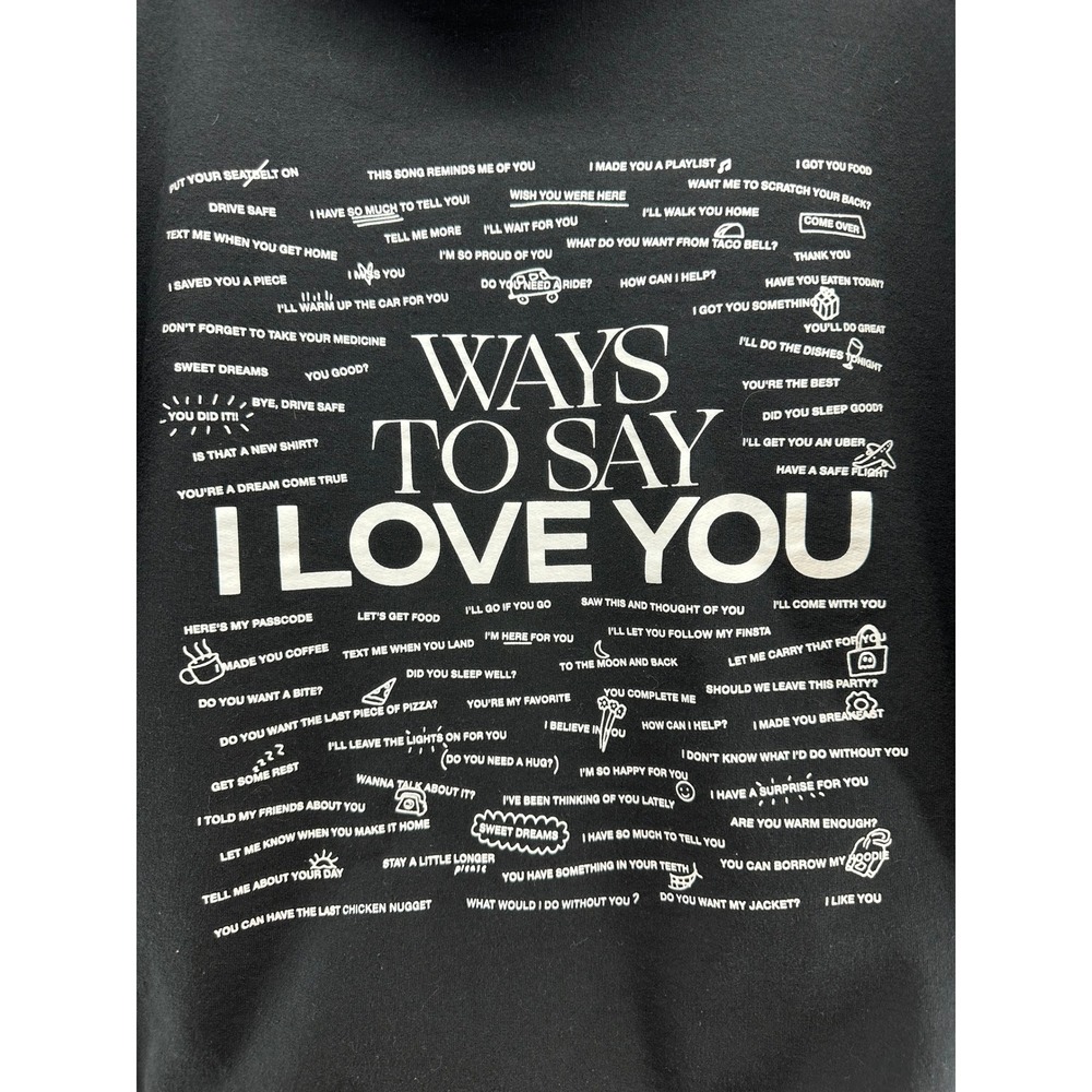 Lonely Ghost Ways To Say I Love You Hoodie Black Mens XL I'll Go If You Go - Picture 7 of 10